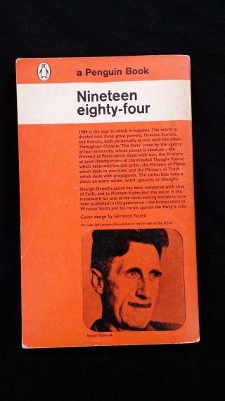 Rare 1984 Nineteen Eighty - four George Orwell Penguin eye cover 1964 vintage 3