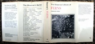 The Observer ' s Book of FERNS VERY RARE BLACK & WHITE JACKET No.  12 Observers 3