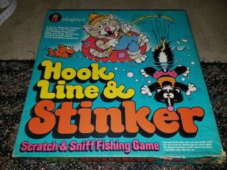 Vintage 1981 Colorforms Hook Line And Stinker Board Game Rare