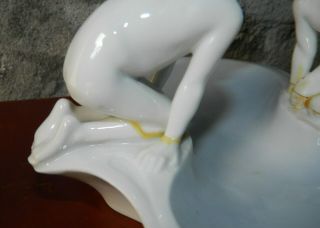 Very rare Art Nouveau Bing & Grondahl porcelain figure with young boy and girl 2