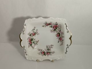 Rare Royal Albert Lavender Rose Square Tab Handled Small Dish