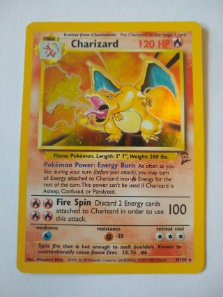 Charizard 4/130 Base Set 2 Pokemon Card Holo Foil Rare Lp - Nm