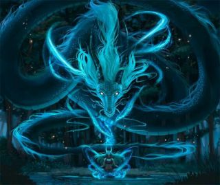 Rare Five (5) Blue Celtic Dragons Spirit Pendant Amulet Talisman Para Meta