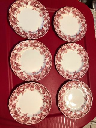 Srawberry Fair Johnson Brothers Pie Desert Plate Set Of 6 Rare Hard To Find