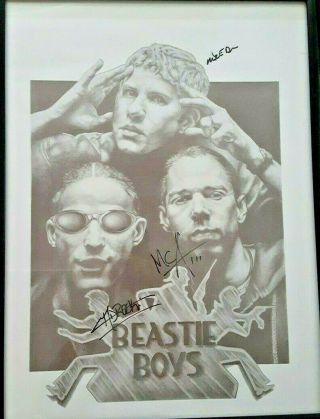 Beastie Boys Rare Band Signed Promo Poster