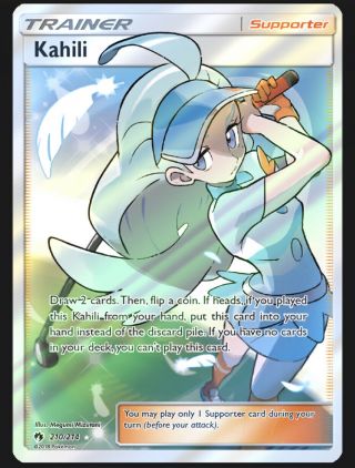 Pokemon Tcg Sm Lost Thunder (210/214) Kahili Full Art Ultra Rare Card Nm/m