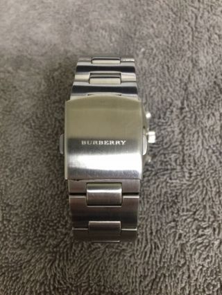 Burberry Men ' s Watch BU7205 Silver Stainless Steel Band - RARE 6