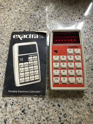 Rare Texas Instruments Exactra 19 Calculator W/bubble Lens -