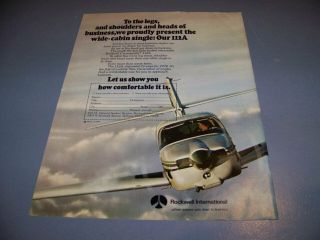 Vintage.  1976 Rockwell Commander 112a.  1 - Page Color Sales Ad.  Rare (531t)