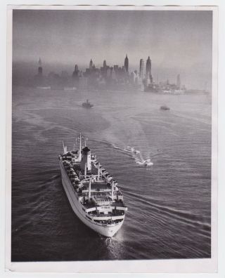 Empress Of England Maiden Voyage In Nyc Rare Vintage 1958 Ocean Liner Photo