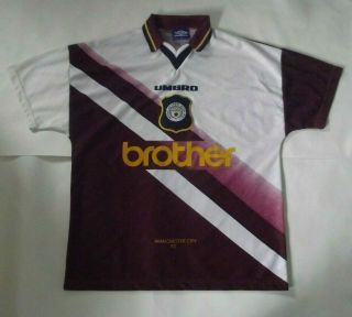 Manchester City 1996 1997 Away Shirt Rare Brother Umbro (m)