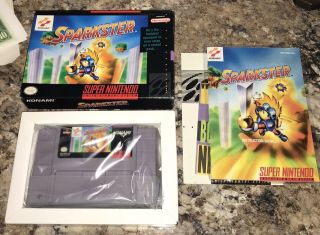 Nintendo Snes - Sparkster Game Cart W/box Plays Great Rare