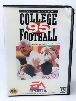 Bill Walsh College Football 95 (SEGA Genesis,  1994) Complete With Rare Poster 2