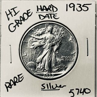 1935 Liberty Walking Silver Half Dollar Hi Grade U.  S.  Rare Coin 5740