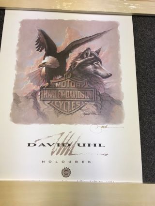 Harley - Davidson David Uhl Limited Signed Edition Poster - Mint/rare