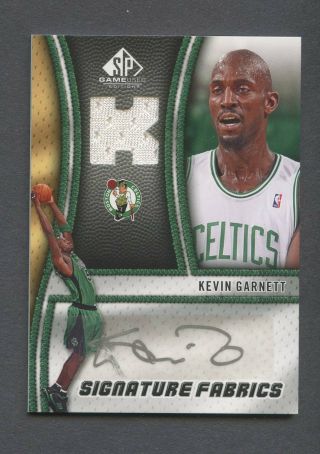 2009 - 10 Sp Game Fabric Kevin Garnett Celtics Jersey Auto " Rare "
