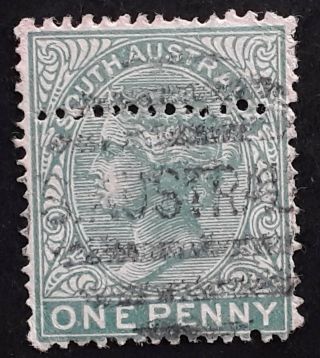 Rare 1893 - South Australia 1d Grn 2nd Sideface Stamp Prf15 Extra Perf Line