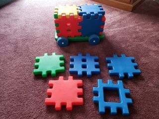Rare Vintage 1984 Little Tikes Large 13 8” X 8” Waffle Blocks With Chassis 0319