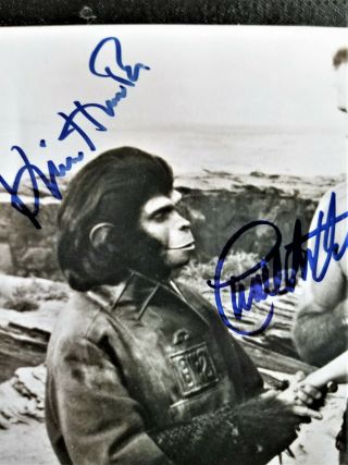 RARE CHARLTON HESTON KIM HUNTER LINDA HARRISON Autograph Planet of The Apes 3