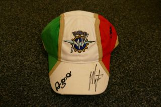 Giacomo Agostini Hand Signed Cap Mv Agusta Motogp Rare 1.