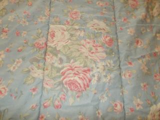 SET Rare Ralph Lauren Shelter Island Blue Floral Twin Comforter Pillowcase 2