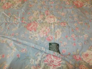 SET Rare Ralph Lauren Shelter Island Blue Floral Twin Comforter Pillowcase 5