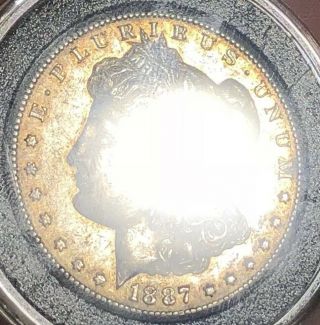 ⭐️1887 S Pl Morgan Silver Dollar Toned Uncirculated Rare In Pl $1 U.  S.  Coin