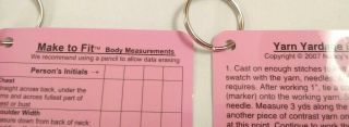 Nancys Knit Knacks Yarn Yardage Estimator & Make It Fit Body Measurements Rare