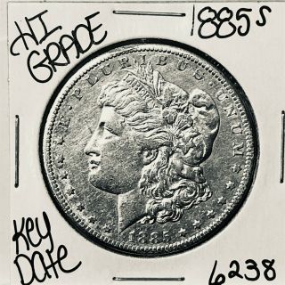1885 S Morgan Silver Dollar Coin 6238 Rare Key Date