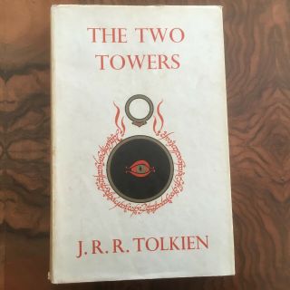 Rare J.  R.  R.  Tolkien Lord Of The Rings The Two Towers Unwin 1st Ed / 5th 1957 Wdj