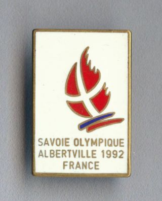 Rare Official Pin Badge For The Xvi Olympic Winter Games In Albertville 1992