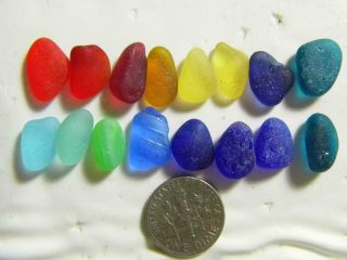 16 Sml Rainbow Of Colour Inc Uv 0.  42oz Jq Rare Seaham English Sea Glass