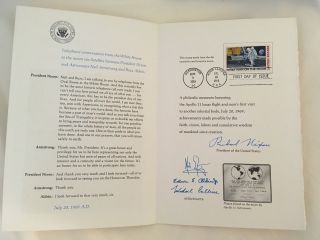 Rare Nasa Apollo 11 Moon Landing Nixon White House Card Fdc Die Carried To Moon
