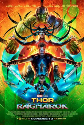 Thor Ragnarok Movie Poster 2 Sided Rare Final Vf 27x40 Chris Hemsworth