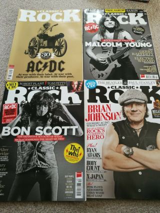 Ac/dc Set Of 4 Classic Rock Magazines Rare