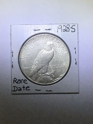 1928 S PEACE SILVER DOLLAR HI GRADE U.  S.  RARE KEY COIN 6