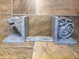 Game Of Thrones Starks And Targaryen Sigil Bookends House Fantasy Rare By Hbo