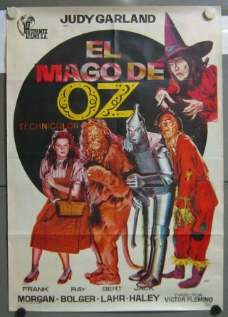 Zl69 The Wizard Of Oz Judy Garland Rare 1sh Spanish Poster