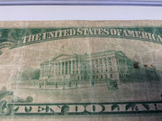 RARE 1929 $10 DOLLAR BILL NOTE OLD NATIONAL BANK EVANSVILLE IN.  CHARTER 12444 8