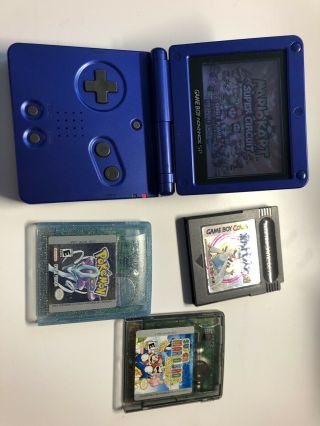 Nintendo Game Boy Advance Sp Midnight Purple With 4 Rare Games Pokémon Mario