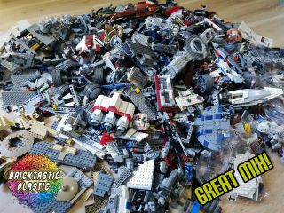 Lego (x850pcs) 1kg 100 Star Wars Bulk Building Packs Many Rare & Printed Parts