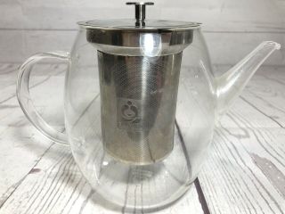 Rare Teavana Stainless Glass Teapot Infuser With Lid