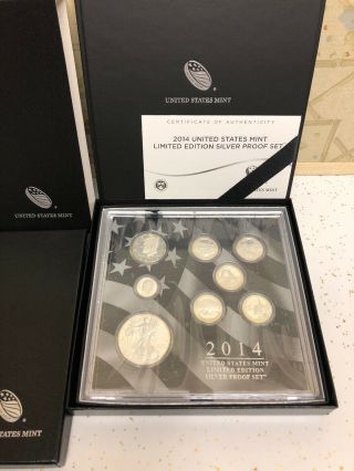 8pc United States Rare Limited Edition 2014 American Silver Proof Set w Box 2
