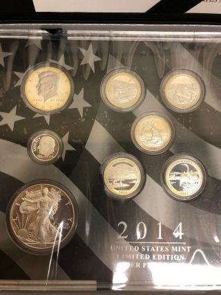 8pc United States Rare Limited Edition 2014 American Silver Proof Set w Box 3