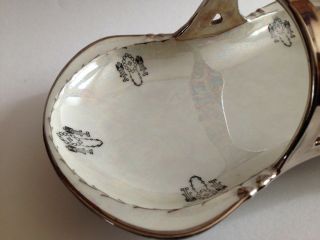 Rare Hermann Ohme Silverite Porcelain Art Deco Basket Dish - Platinum Edge 3