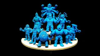 Rare 10 Kinnikuman M.  U.  S.  C.  L.  E Men Keshi Keshigomu Rubber Figure Mattel Blue 1