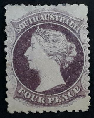 Rare 1882 - South Australia 4d Deep Mauve Sideface Stamp Wmk Broad Star