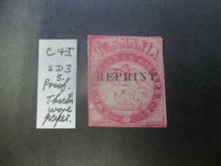 Tasmania Stamps: Imperf Reprint Proof Rare - Rare (c362)