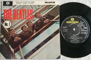 The Beatles " No.  1 " Rare 1963 First Parlophone Uk Ep