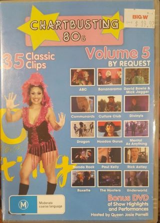 Chartbusting 80s Volume 5 Rare Deleted Dvd Music Videos Hits Clip Josie Parrelli